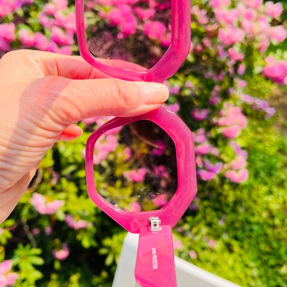 Pink Hexagonal Sunglasses - Picture 2 of 3
